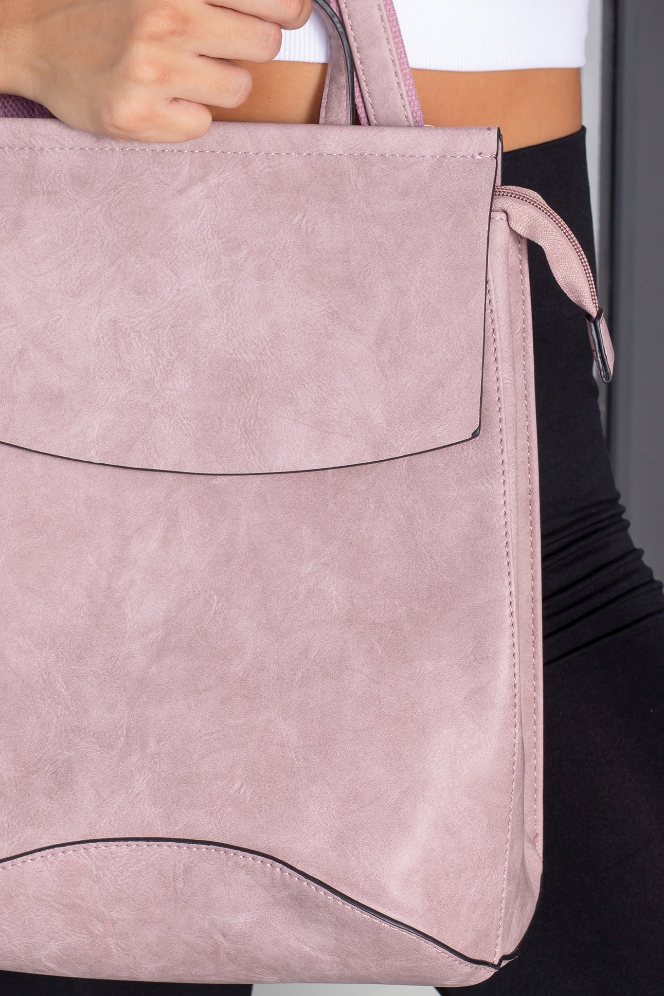 Stylish Mauve Artificial Leather Backpack for Daily Use
