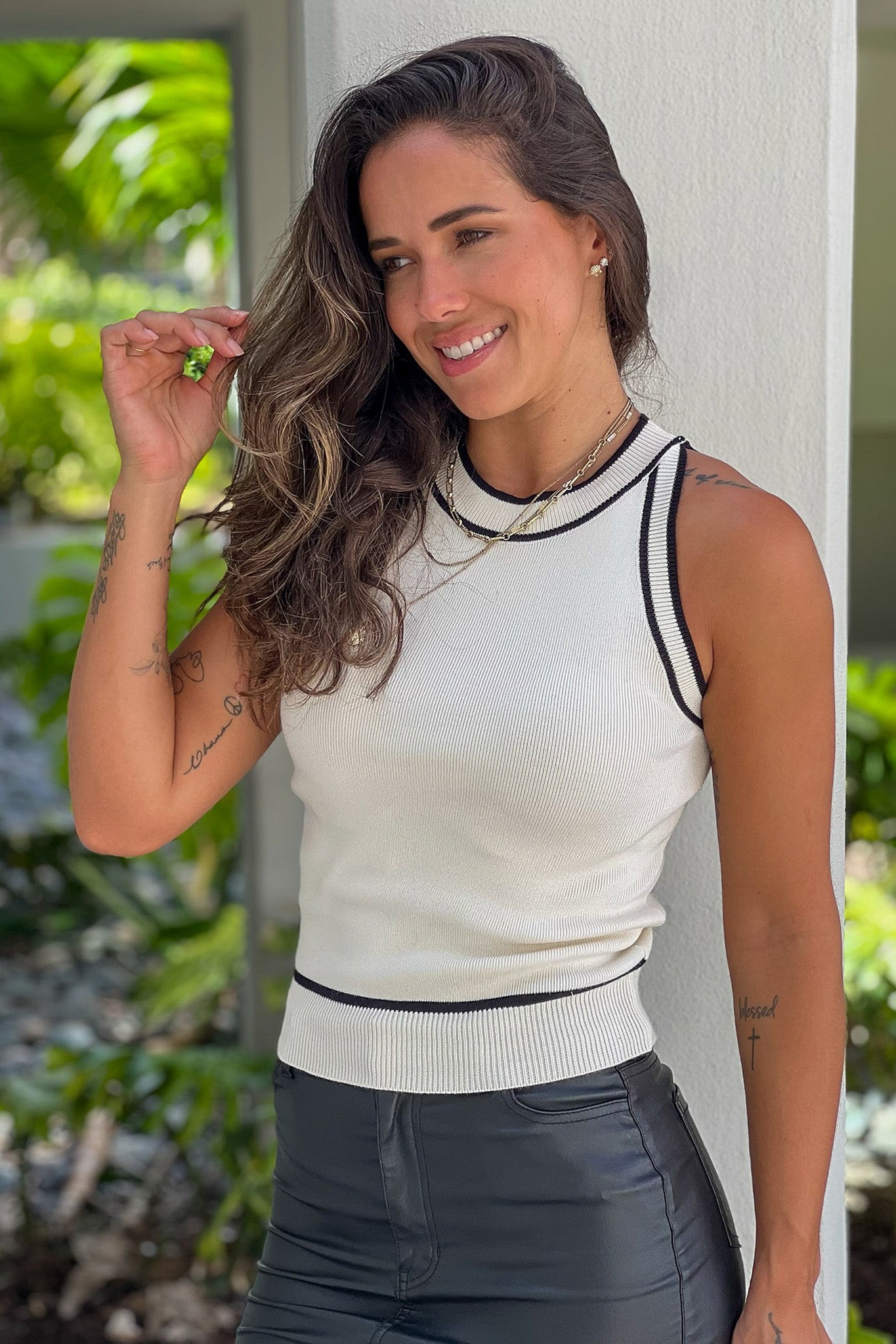 Adorable Ivory Knit Women's Halter Top for Comfy and Elegant Wear