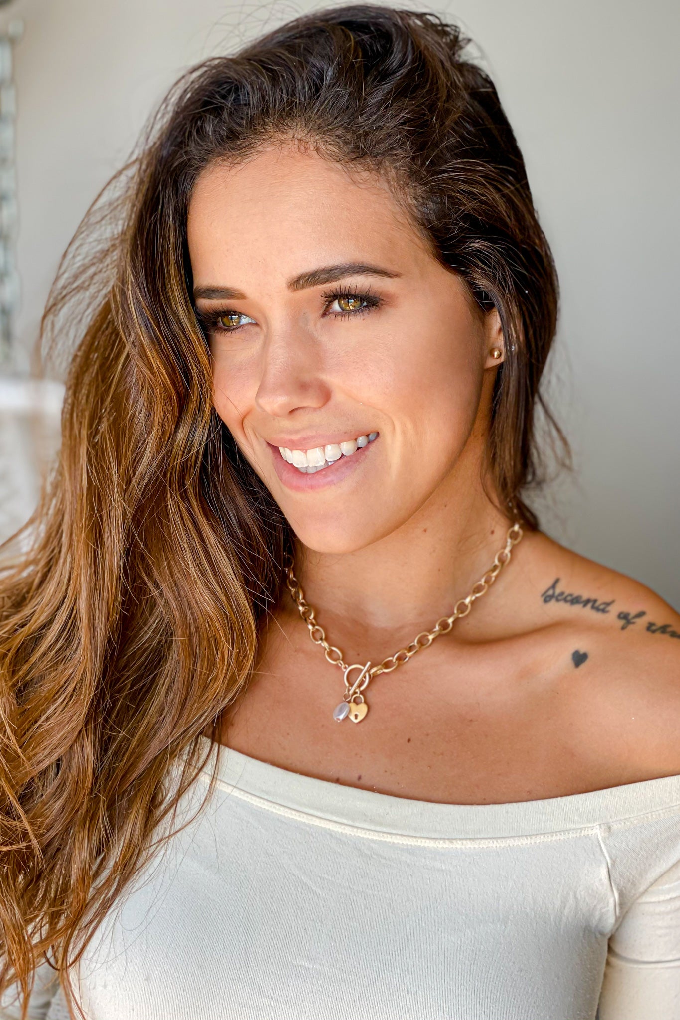 Charming Gold Layered Chain Necklace with Heart Lock Design