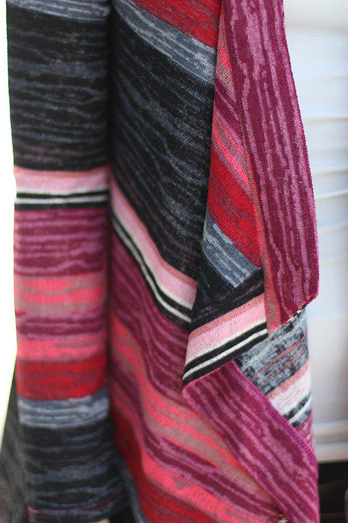 Adorable Fall 2015 Burgundy Striped Lightweight Cardigan