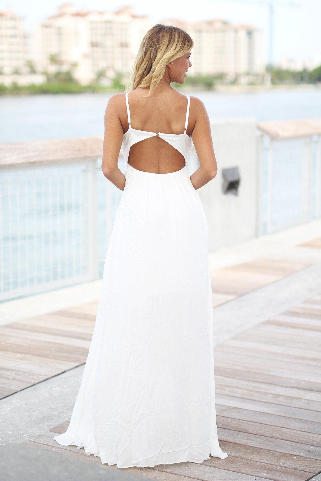 Stunning Ivory Women's Maxi Dress Featuring an Embroidered Top