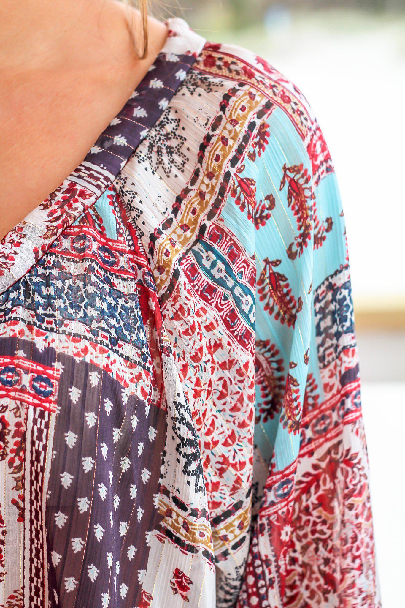 Stylish Burgundy Printed Chiffon Women's Summer Top