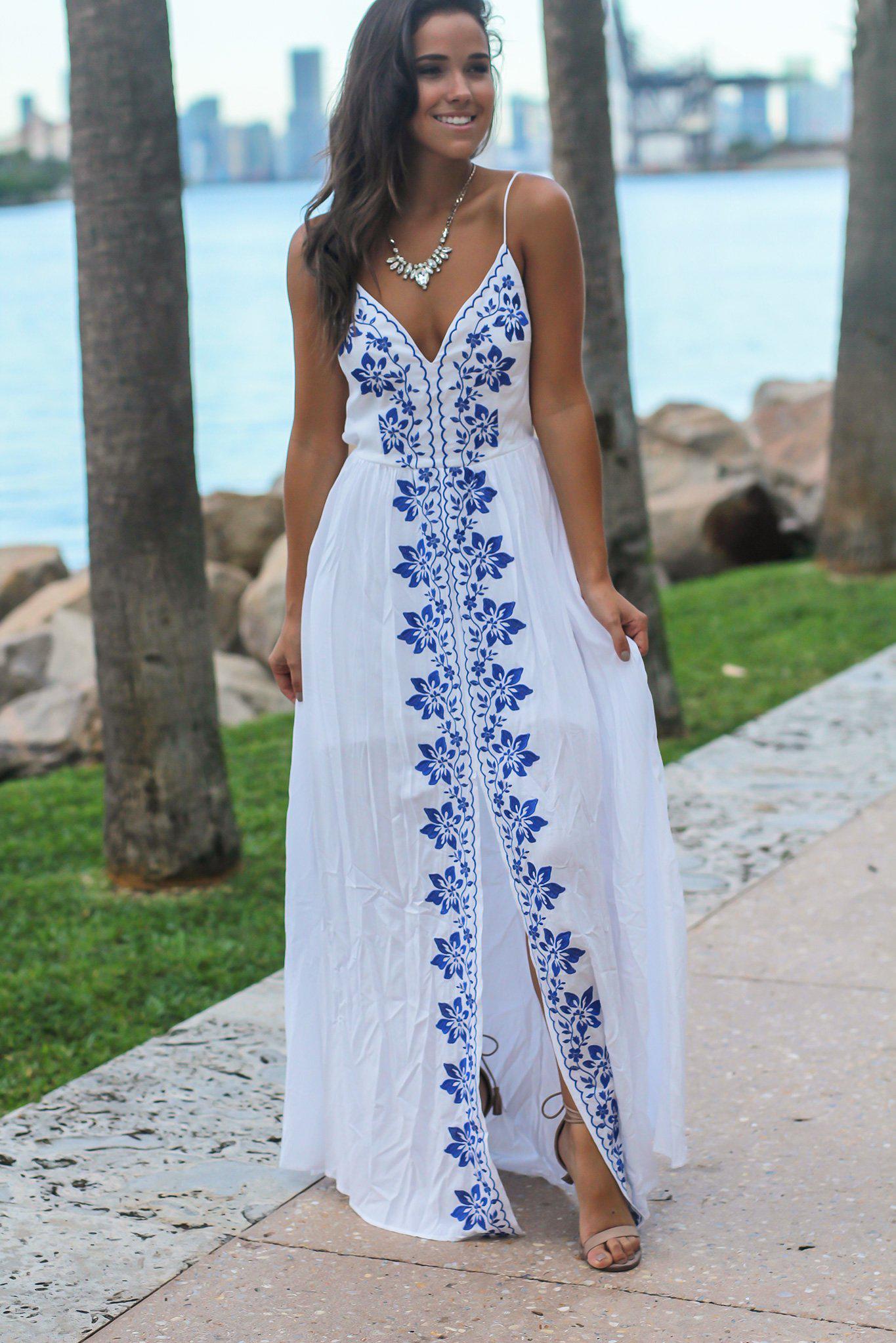 Exquisite Ivory Floral-Embroidered Women's Maxi Dress for Special Occasions