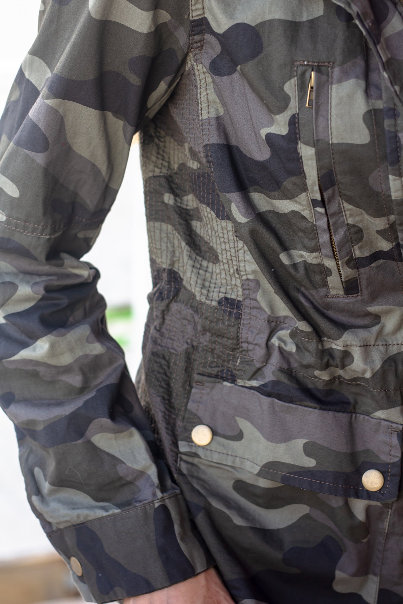 Stylish Camouflage Printed Cotton Fall Jacket