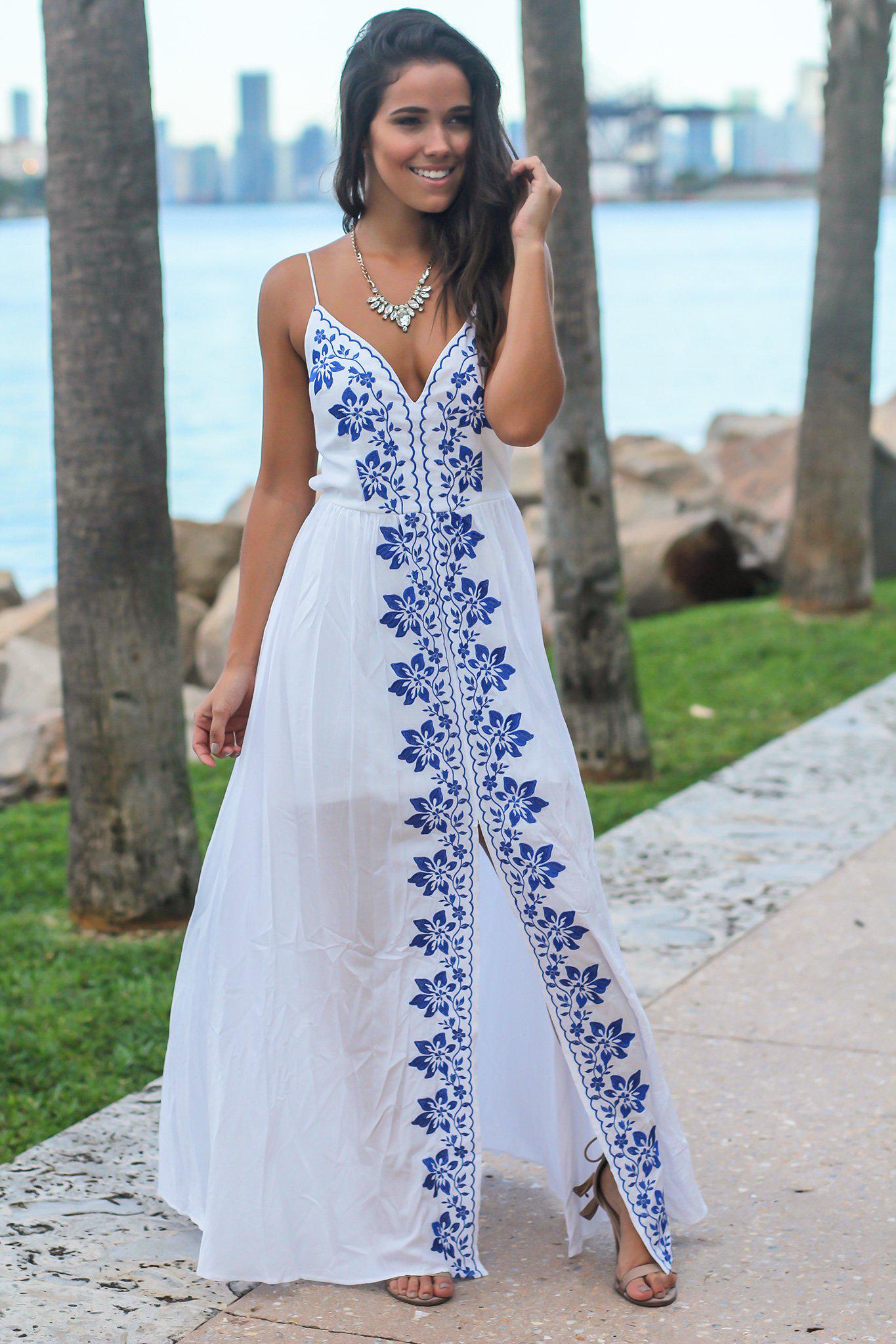 Exquisite Ivory Floral-Embroidered Women's Maxi Dress for Special Occasions
