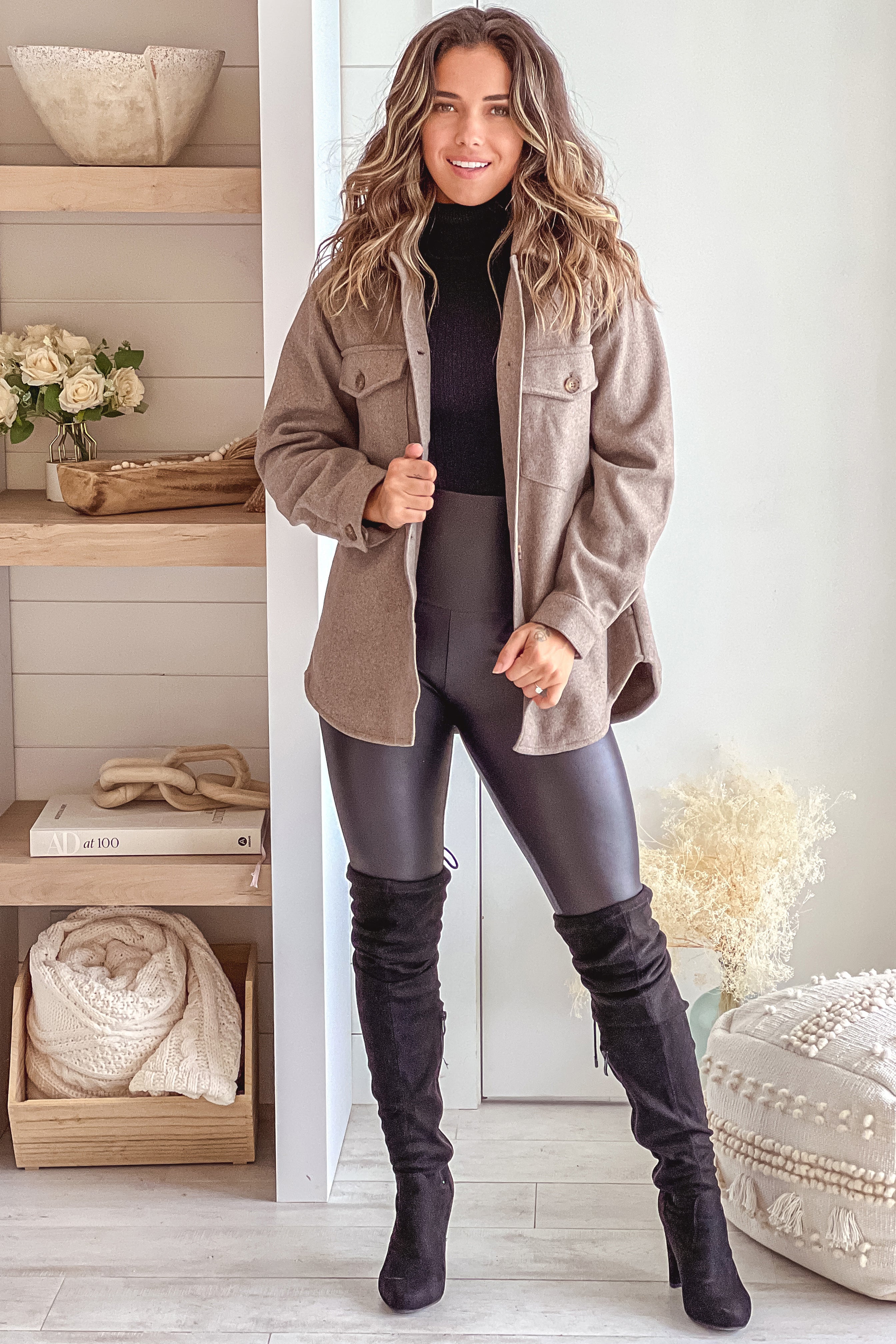 Cozy Oversized Coco Brown Fleece Shacket for Fall
