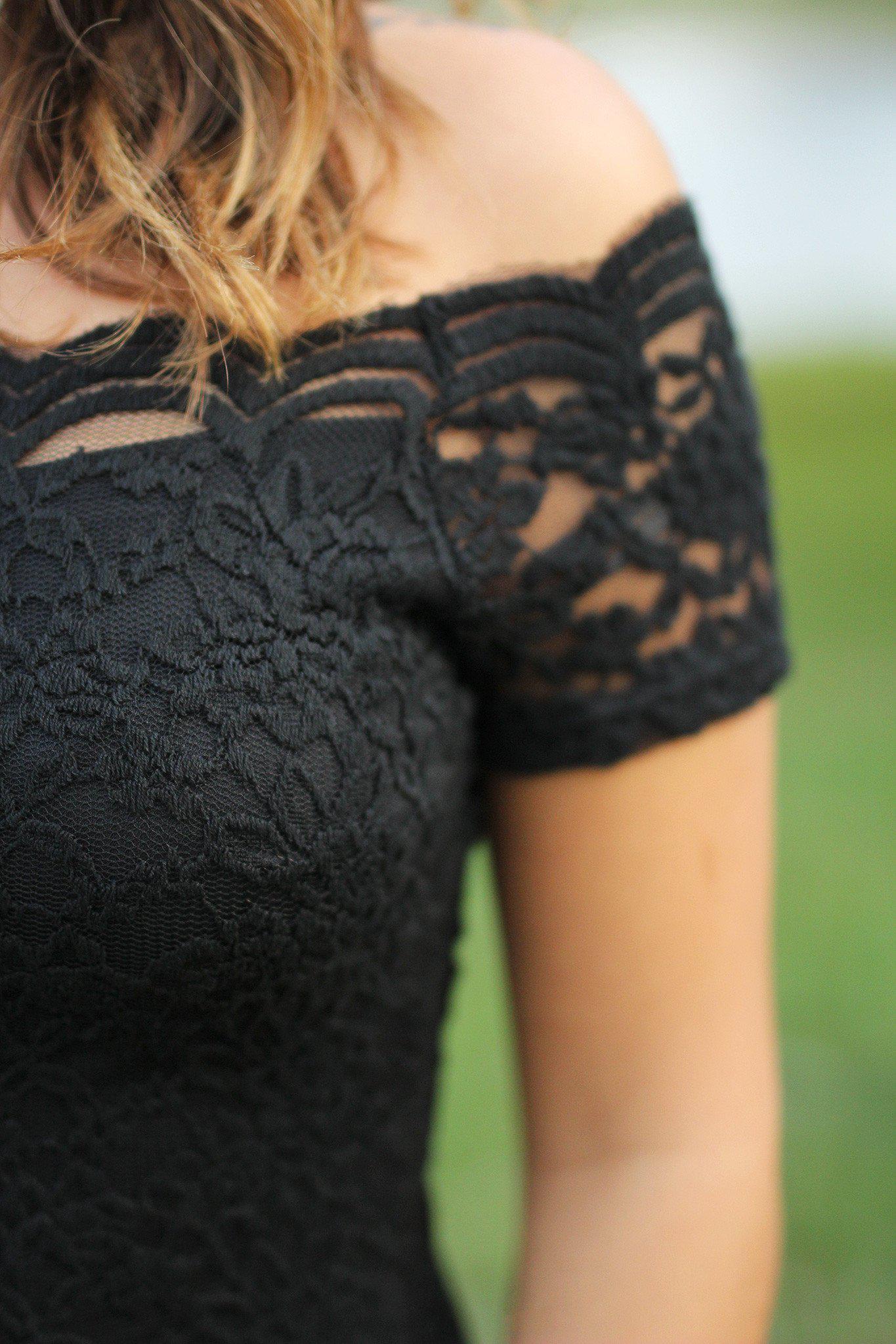 Stylish All - Over Black Lace Body - Hugging Bodycon Dress for Women