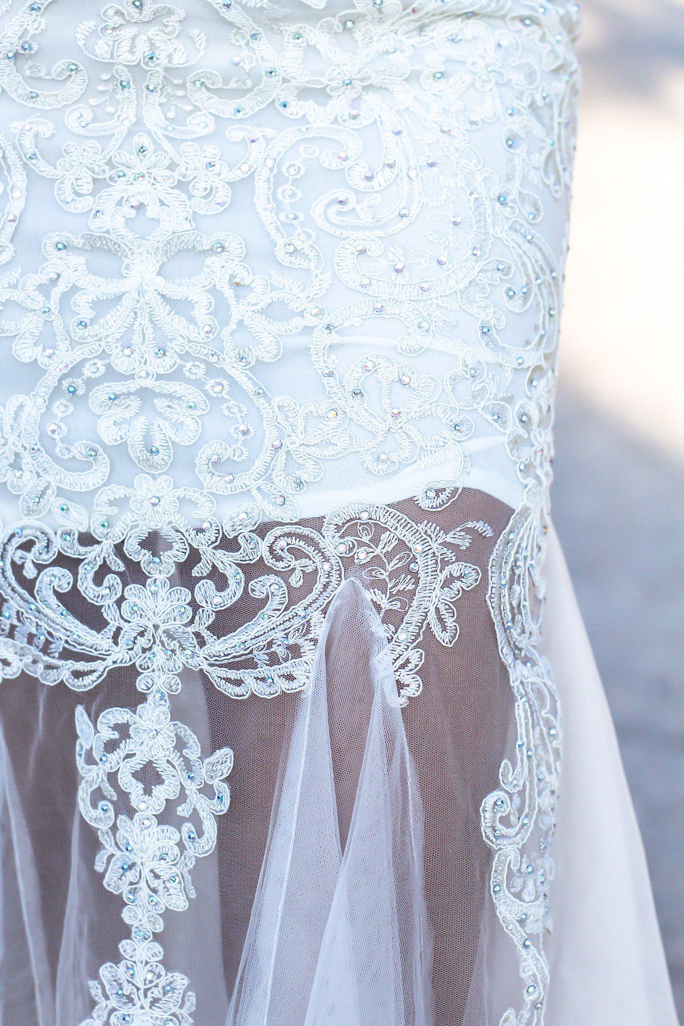 Stunning Cream Polyester Lace Maxi Dress with Tulle Design
