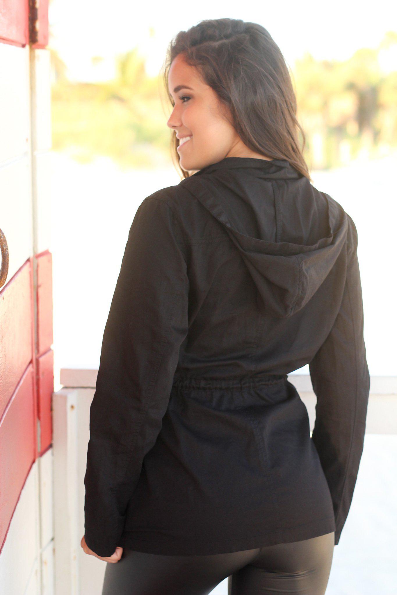 Stylish Black Cotton Hooded Jacket for Fall Wardrobe