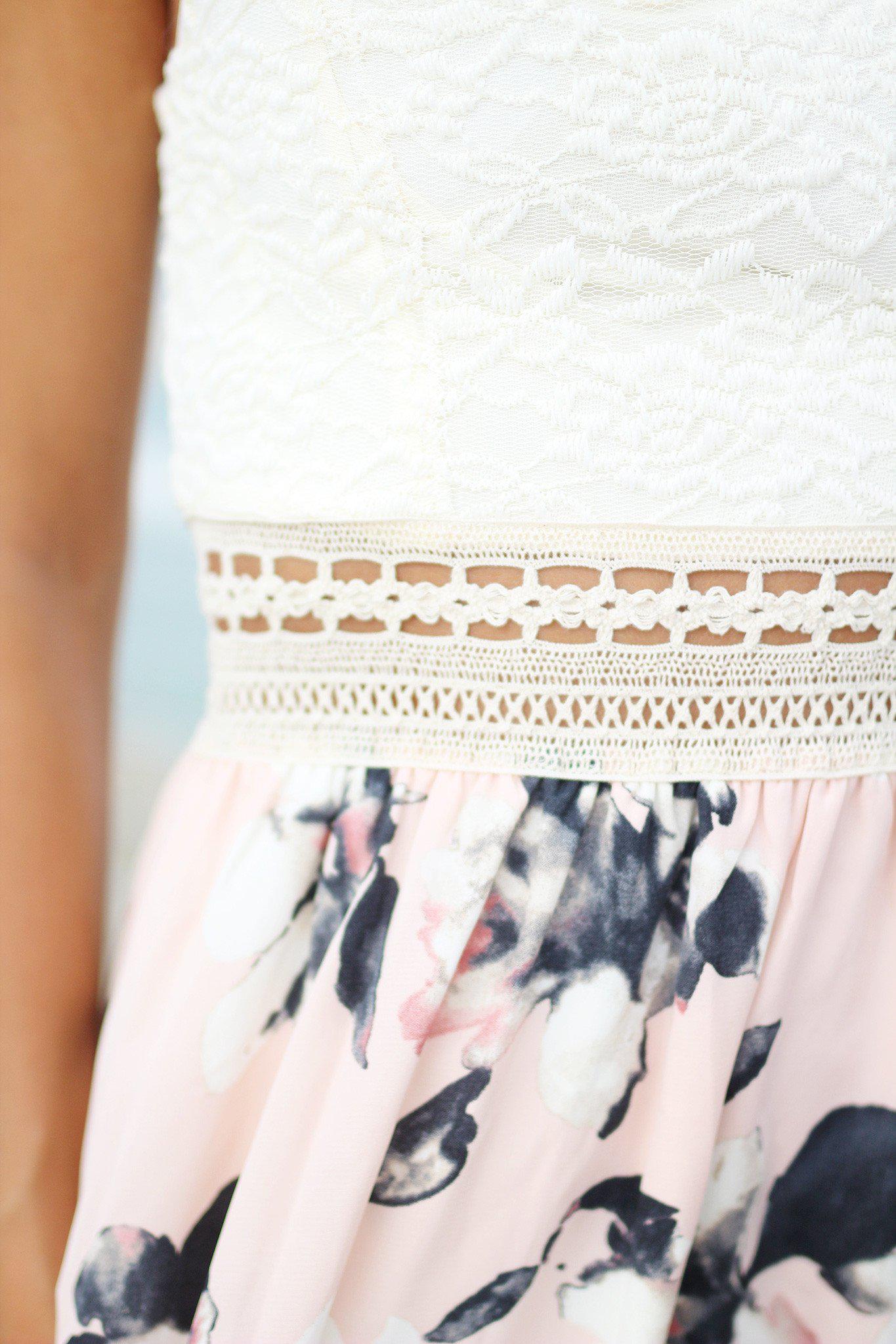 Exquisite Cream-Colored Lace Floral Design Strapless Women's Party Dress