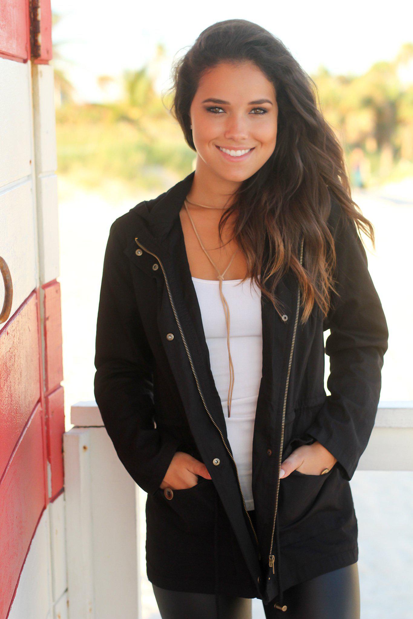 Stylish Black Cotton Hooded Jacket for Fall Wardrobe