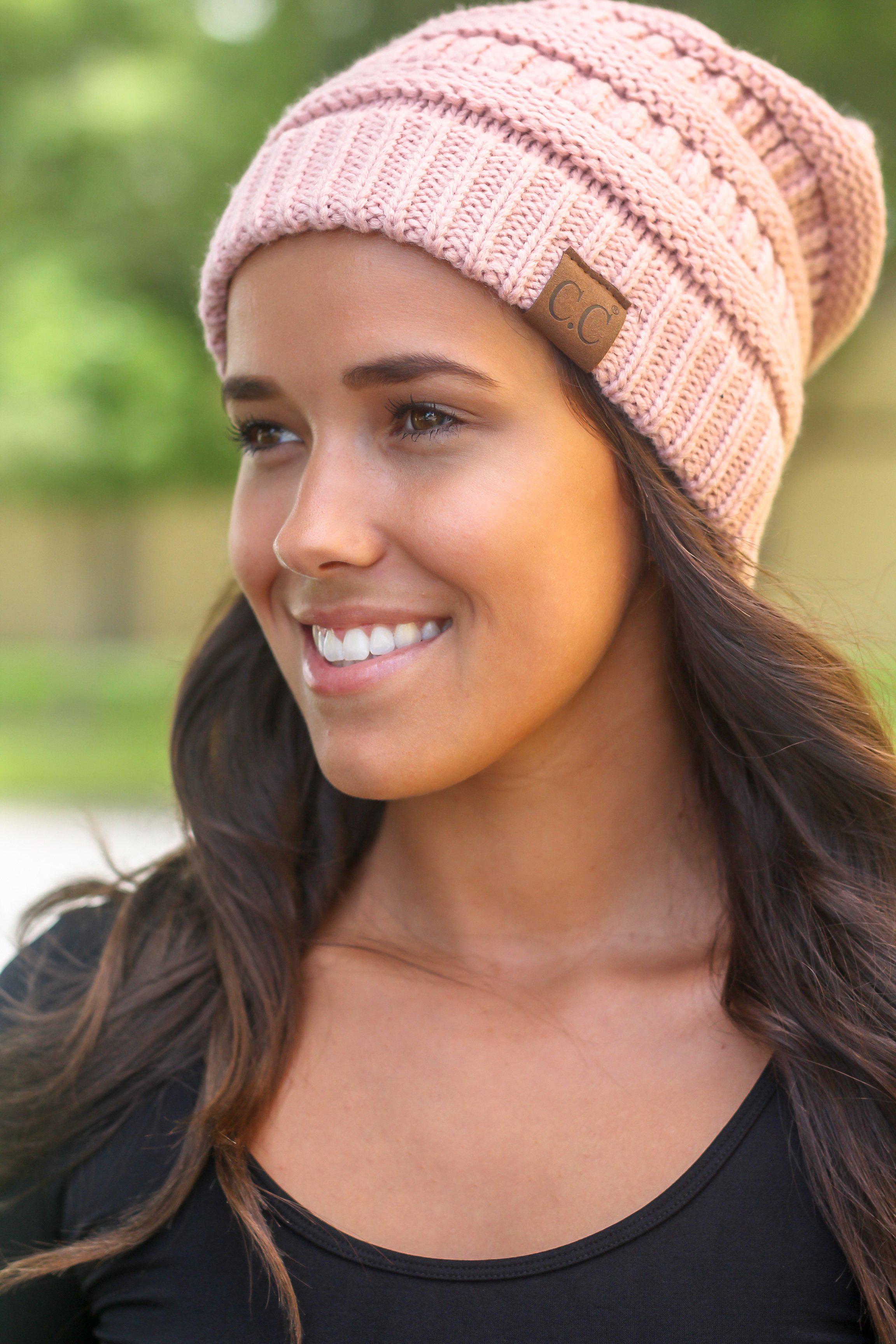 Fashionable Indi Pink Acrylic Knit Beanie for Fall and Winter