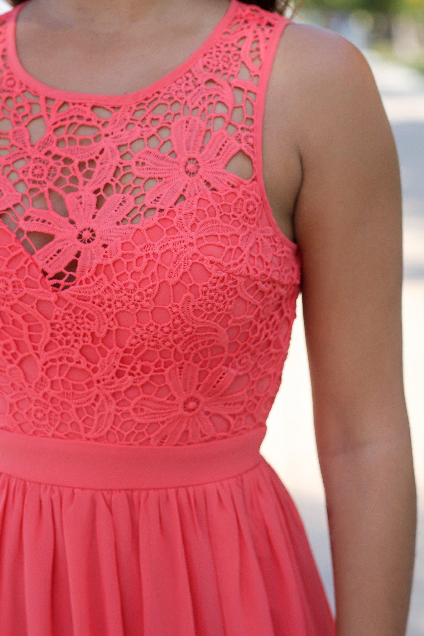 Elegant Coral Open-Back Crochet Maxi Dress for Special Occasions