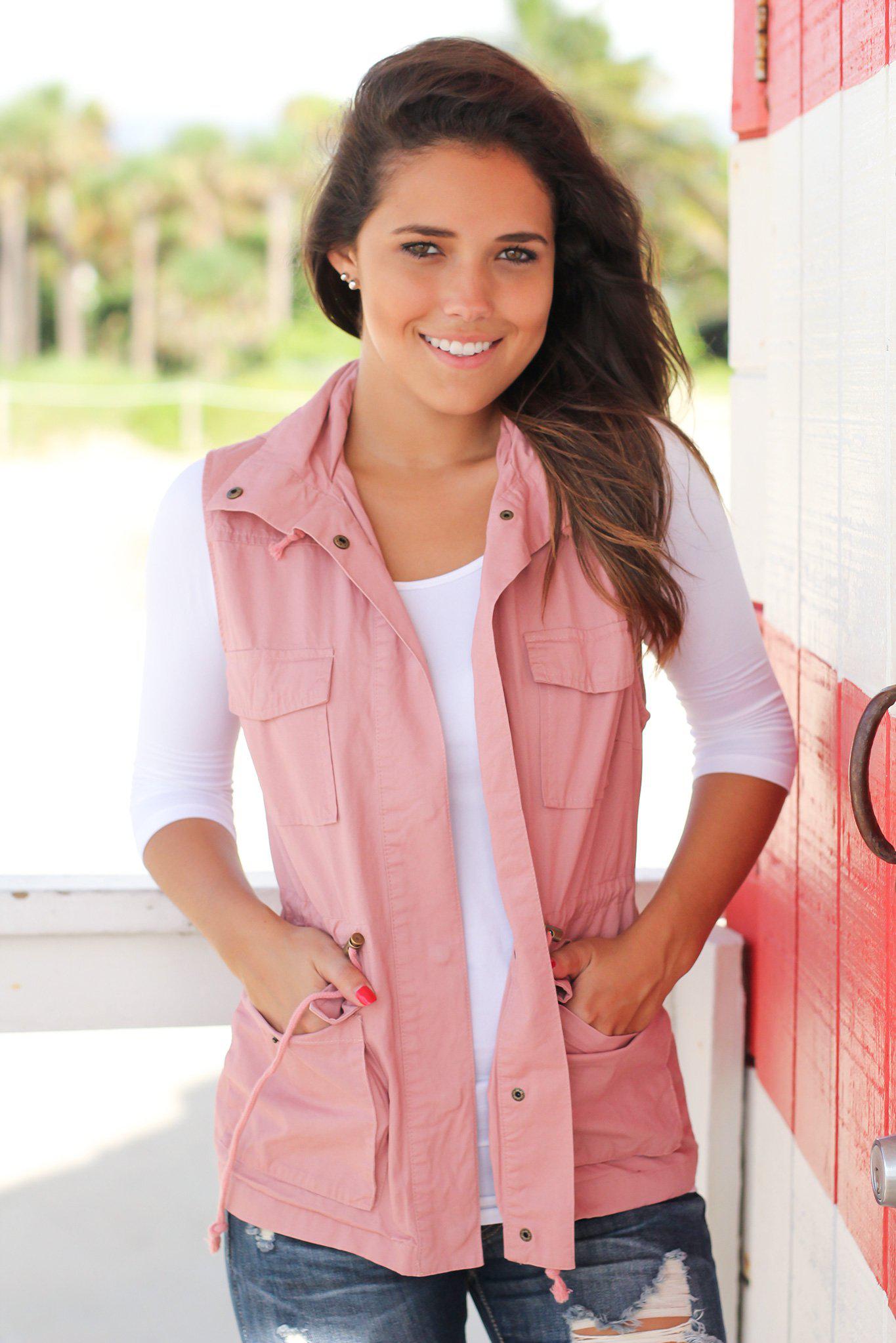 Stylish Mauve Cotton Vest with a Charming Hood for Fashionable Wear