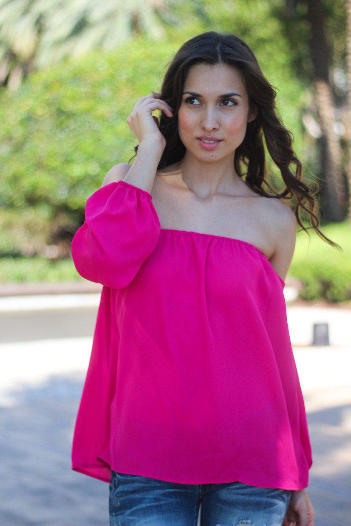 Stylish Hot Pink Off-the-Shoulder Women's Top for Various Occasions