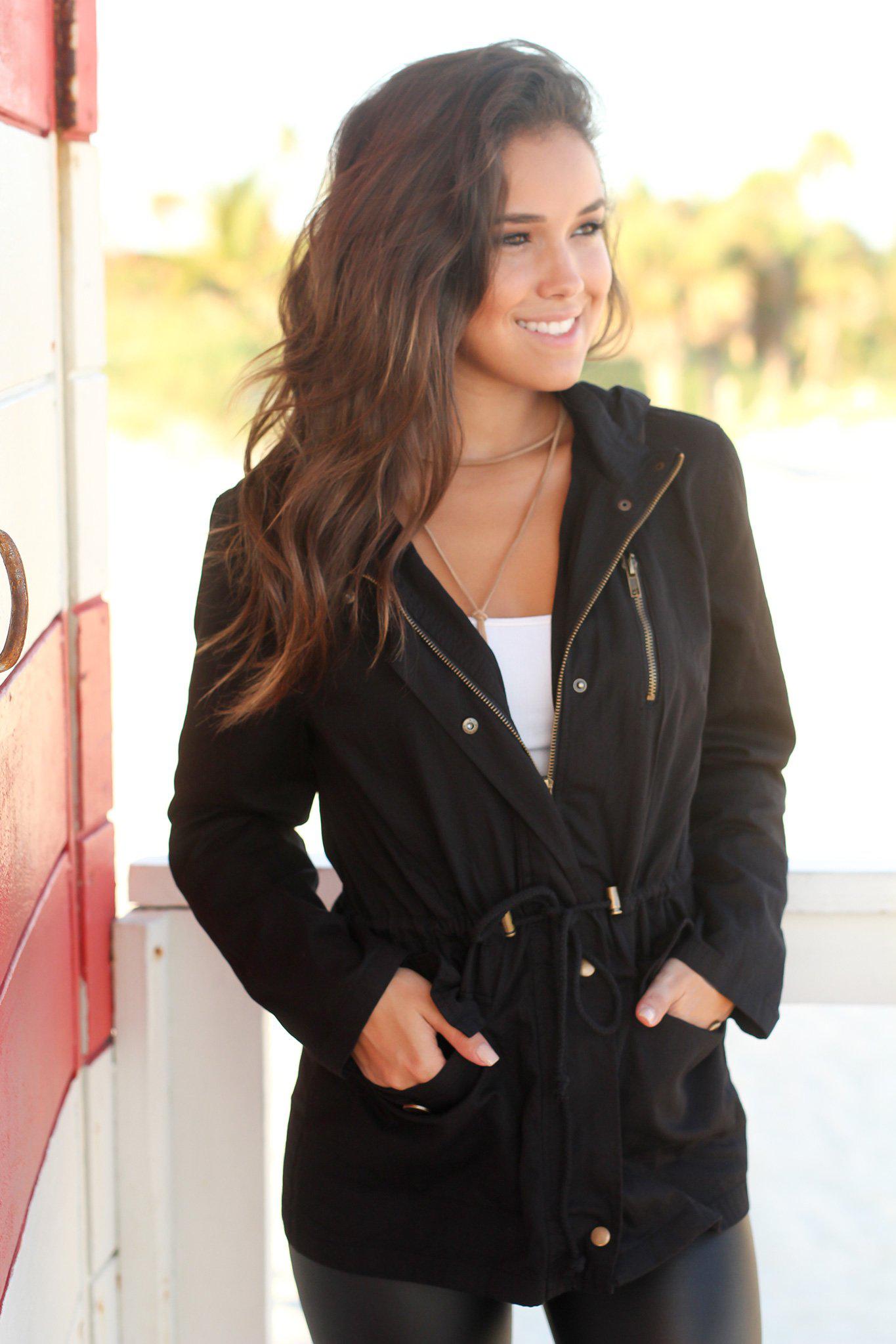 Stylish Black Cotton Hooded Jacket for Fall Wardrobe