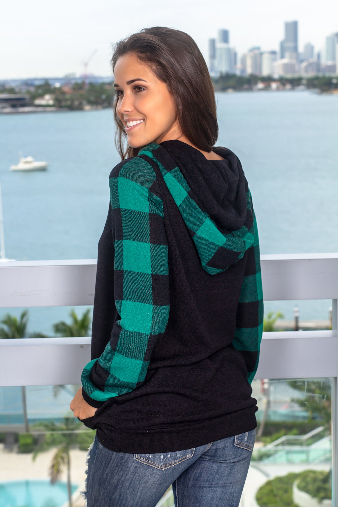 Stylish Hunter Green Plaid Fashion Hoodie for Comfort and Style