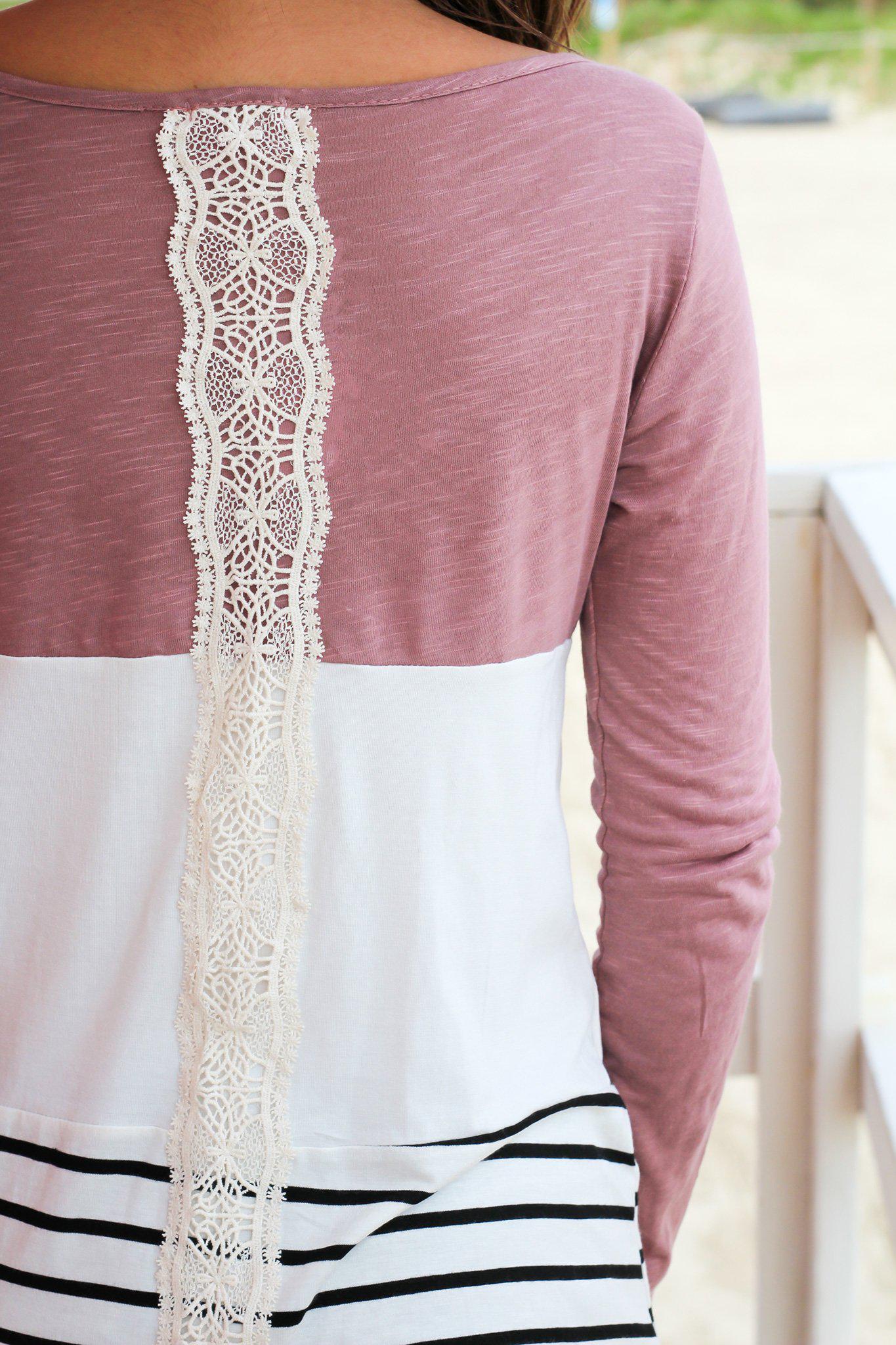 Chic Mauve Top with Stylish Crochet Back Design