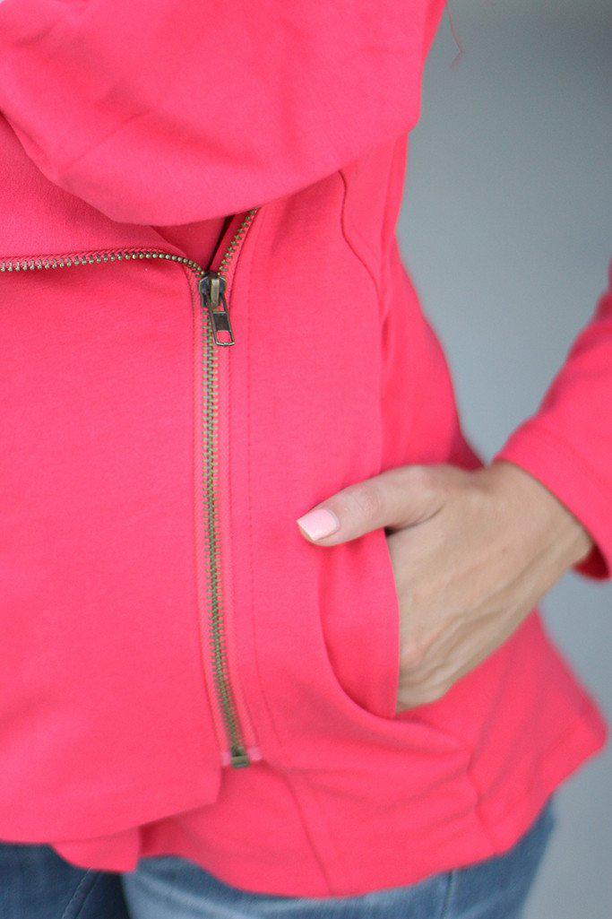 Stunning Coral Asymmetrical Zippered Jacket for Winter