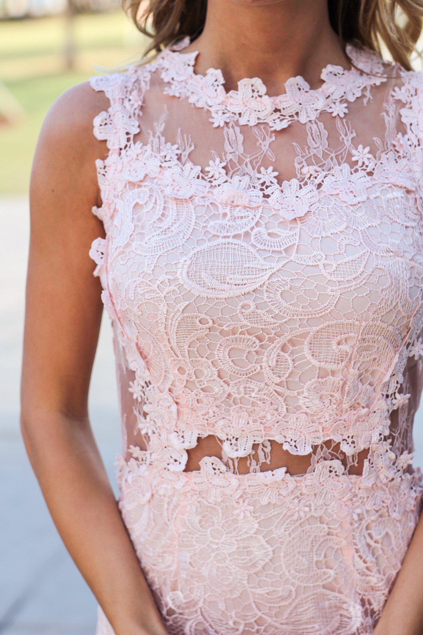 Gorgeous Ice Pink Sleeveless Lace Short Dress for Special Occasions