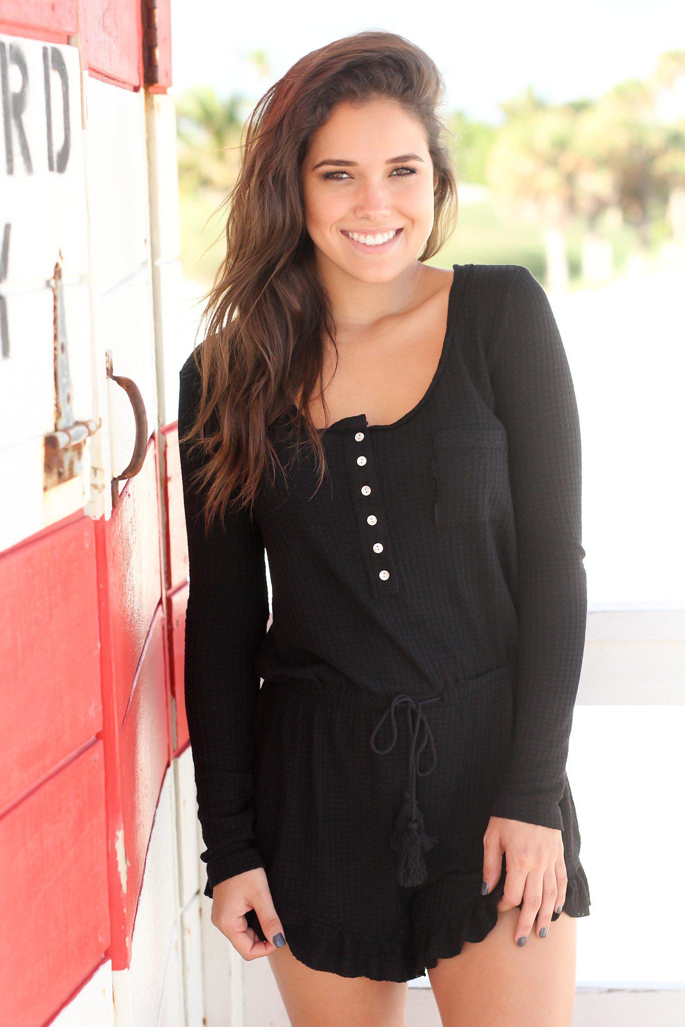 Stylish Black Knit Women's Romper for Casual Wear