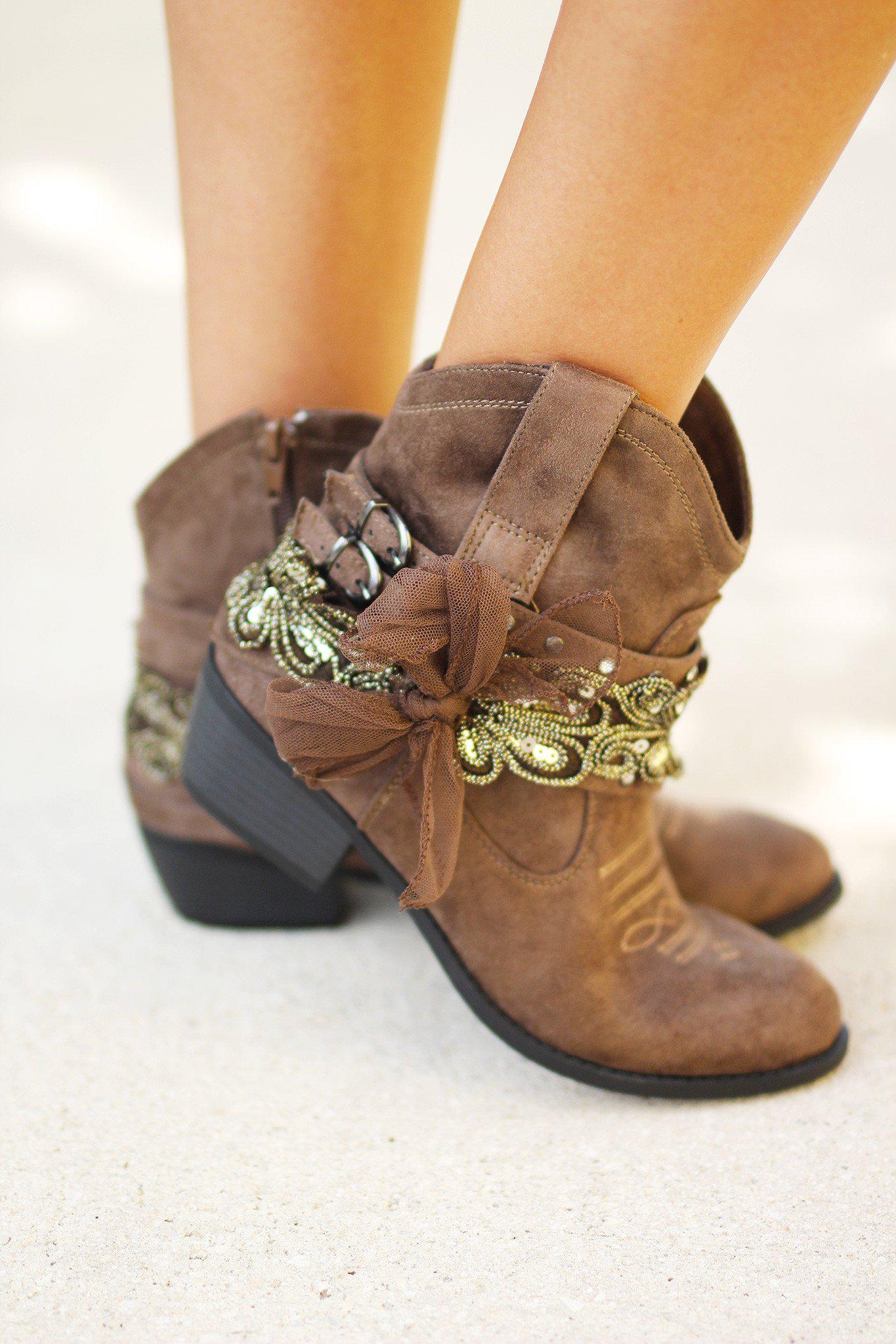 Stylish Women's Midas Taupe Ankle Booties with Fashionable Details