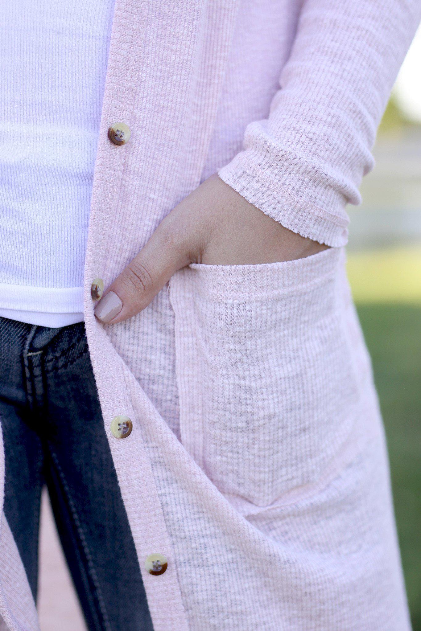 Stylish Lightweight Blush Open Duster Cardigan for Fashionable Look