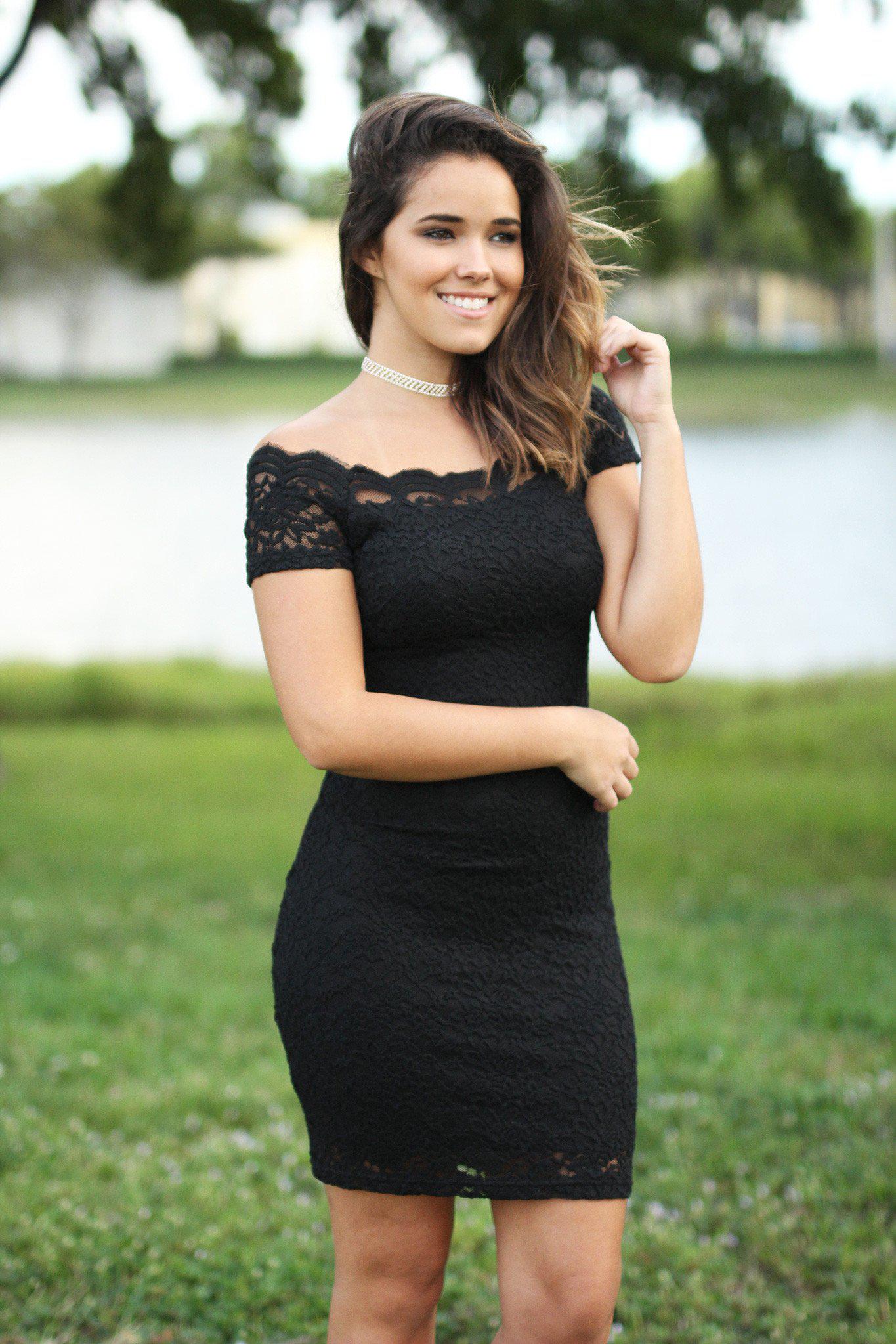Stylish All - Over Black Lace Body - Hugging Bodycon Dress for Women