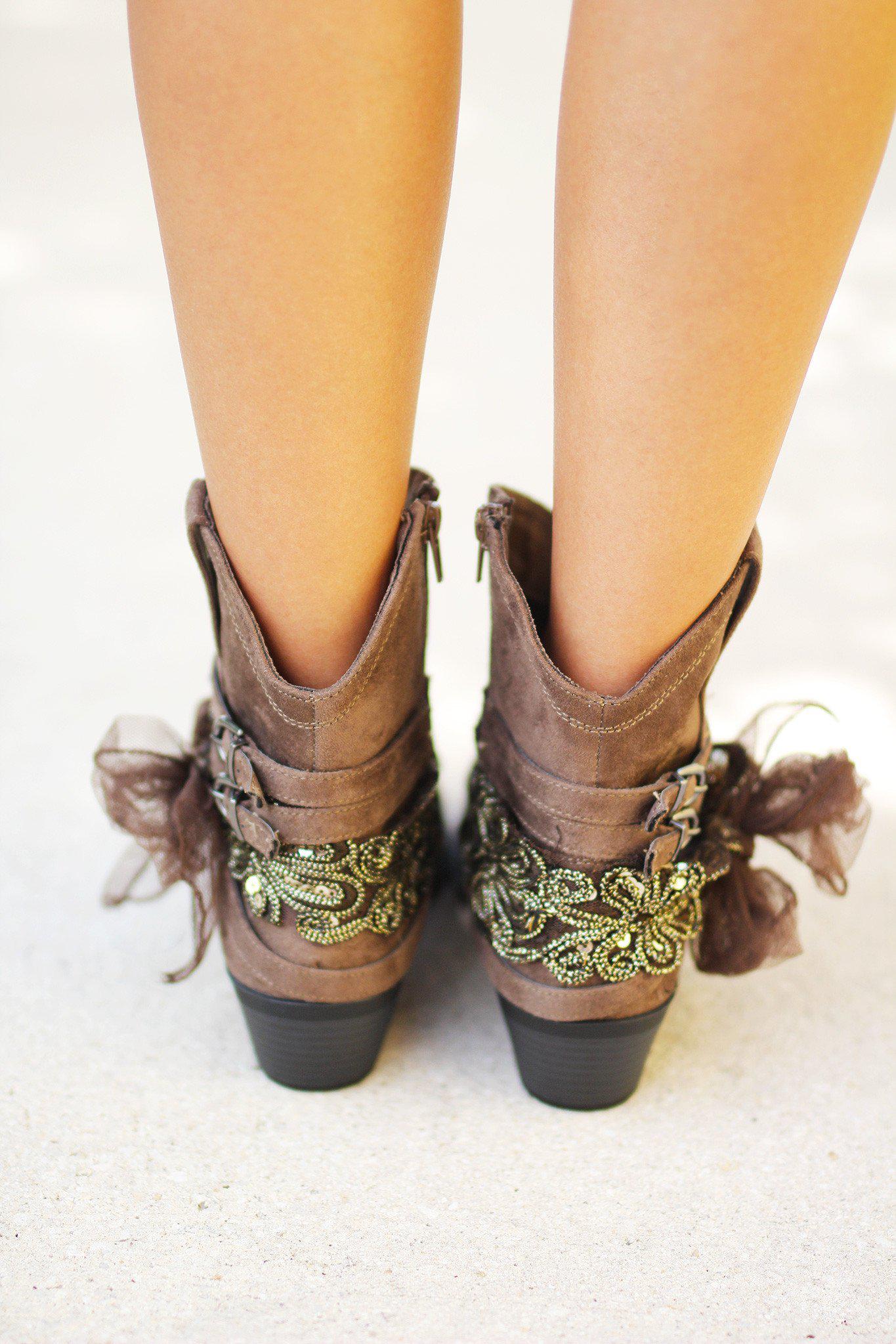 Stylish Women's Midas Taupe Ankle Booties with Fashionable Details