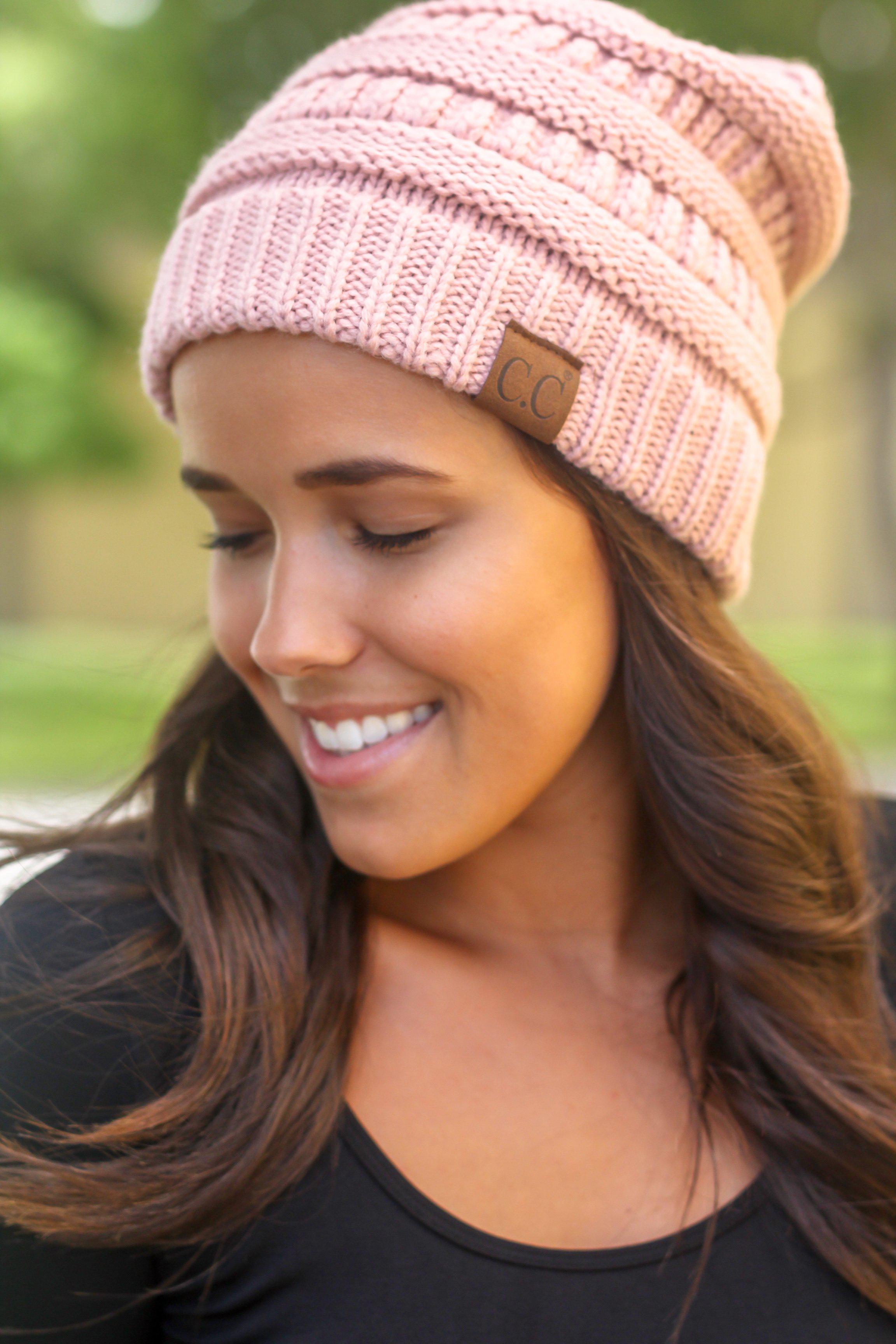 Fashionable Indi Pink Acrylic Knit Beanie for Fall and Winter