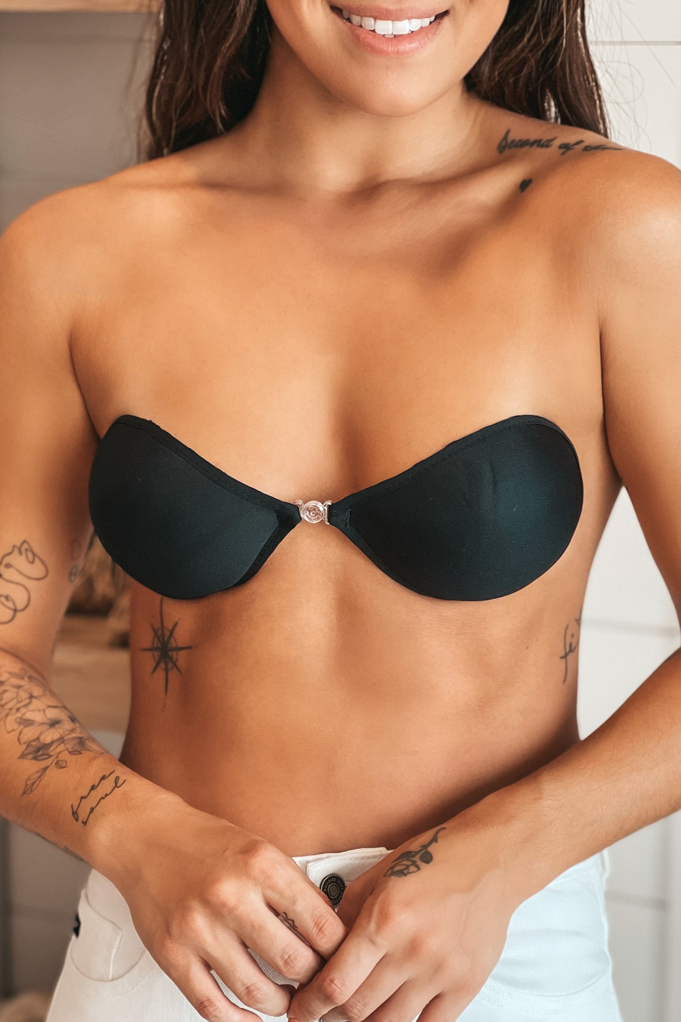 Black Push Up Sticky Bra