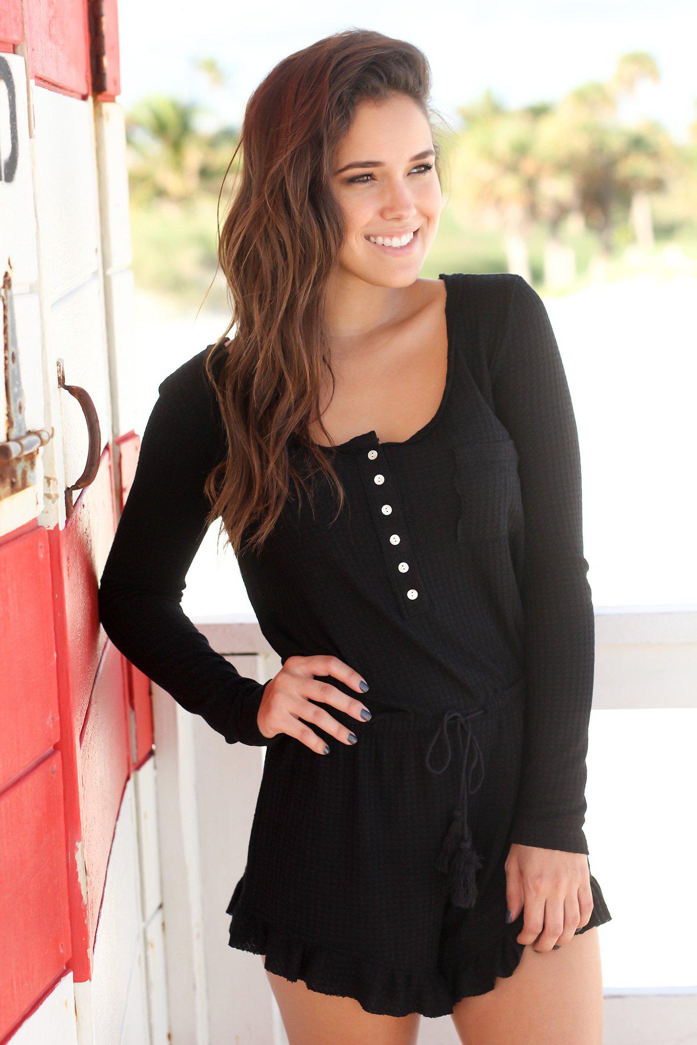 Black Knit Romper