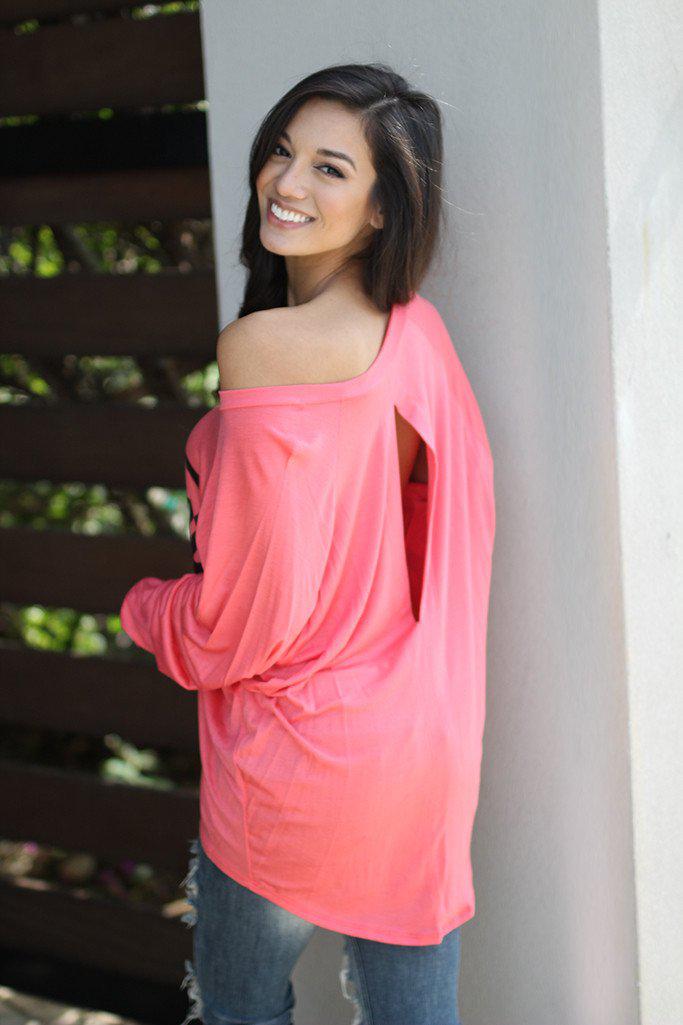 Coral-colored “Wifey” Women's Fashionable Top