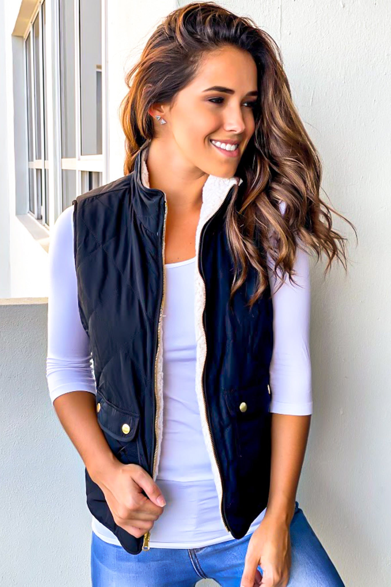 Stylish Reversible Winter Black Vest for Cozy Comfort