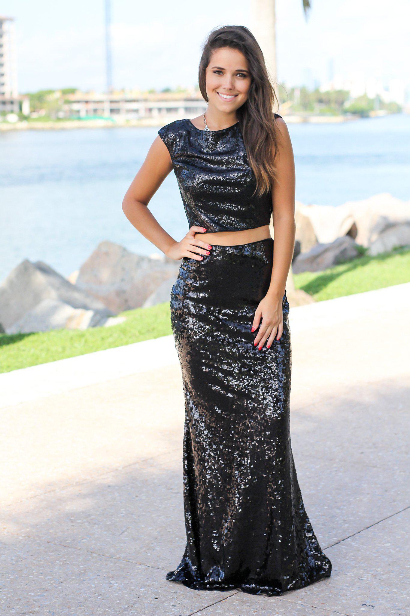 Gorgeous Black Sequin Women's Fashion Top for Special Occasions