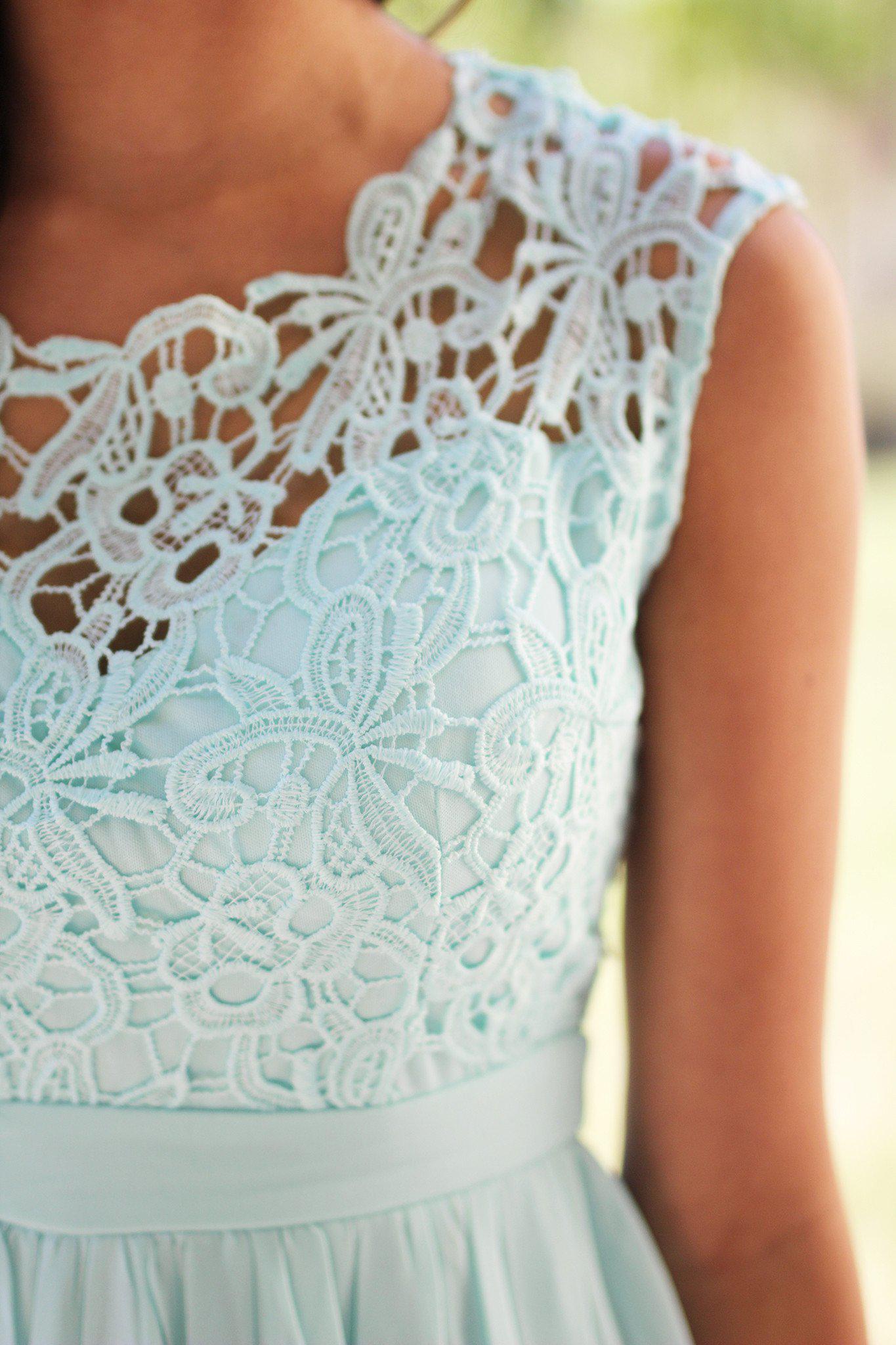 Stunning Mint Green Crochet Design Maxi Dress with Elegant Tulle Back for Special Occasions