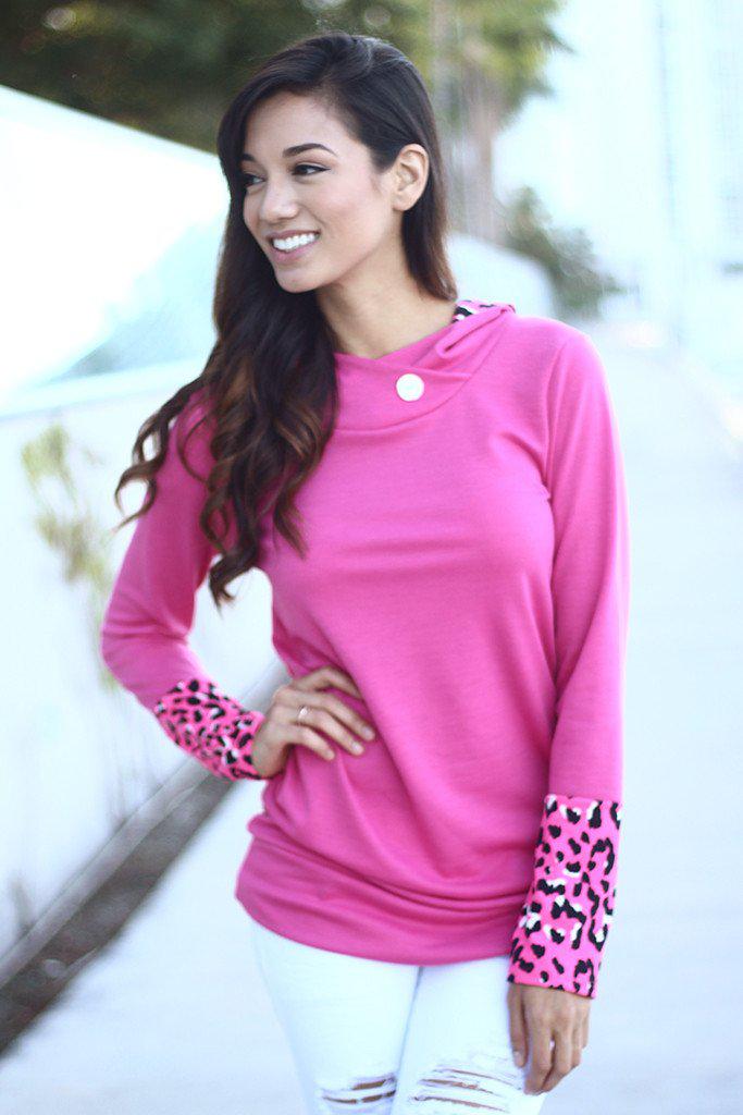 Stunning Hot Pink Leopard Print Hoodie for Comfy and Fierce Look
