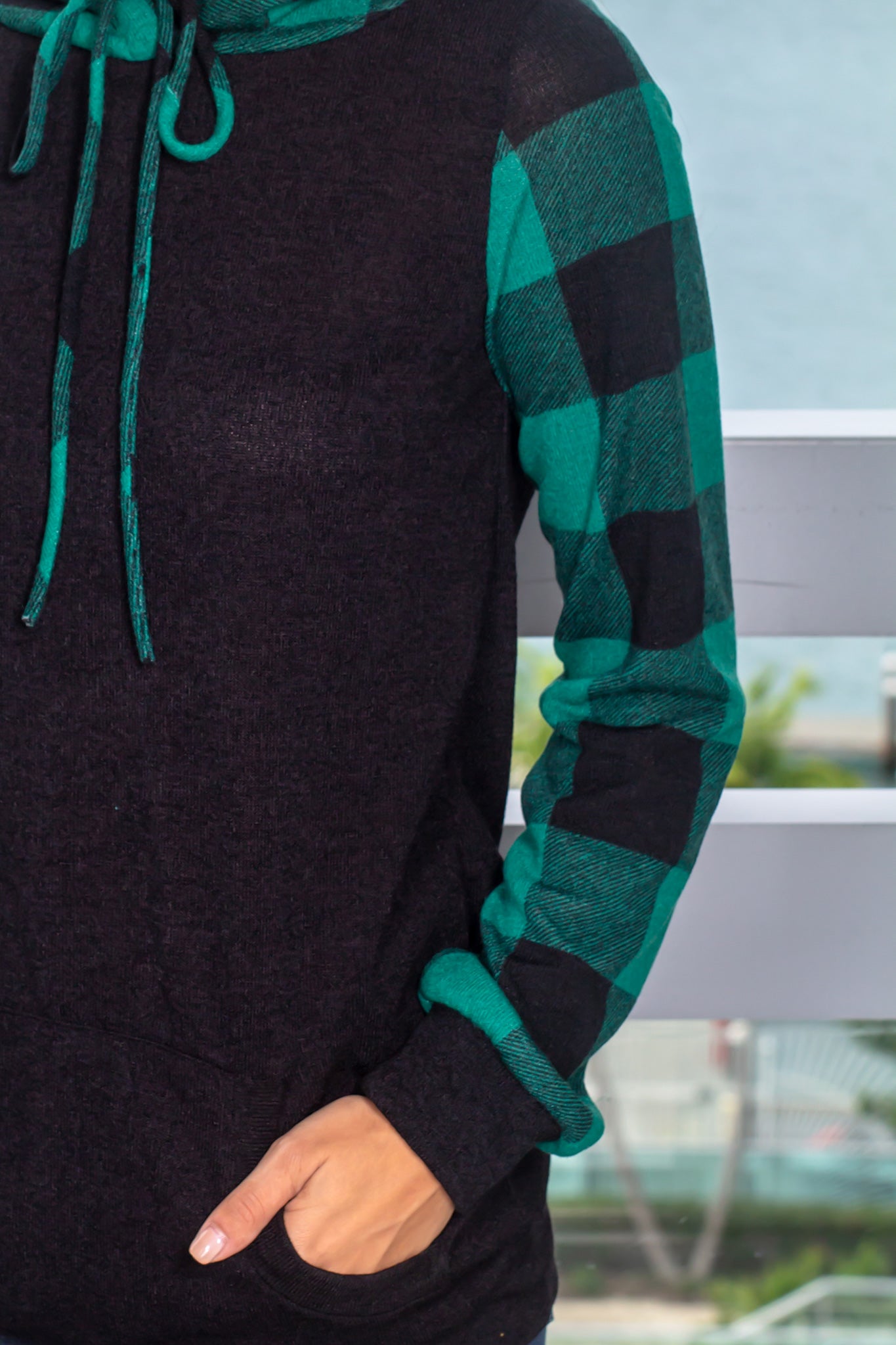 Stylish Hunter Green Plaid Fashion Hoodie for Comfort and Style
