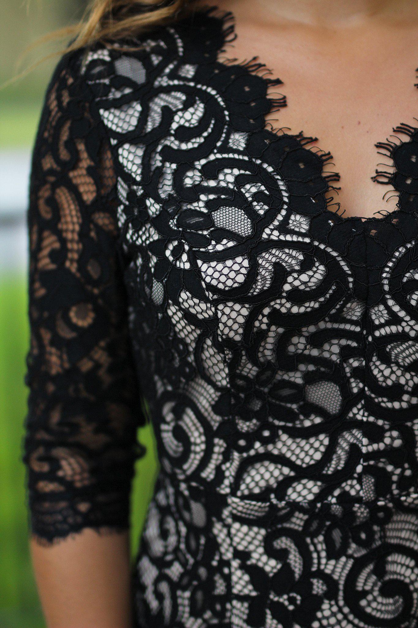 Stylish Black Lace Mid-length Women's Dress for All Occasions